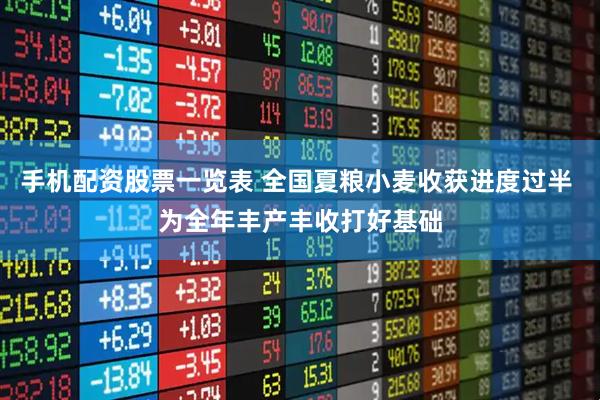 手机配资股票一览表 全国夏粮小麦收获进度过半 为全年丰产丰收打好基础